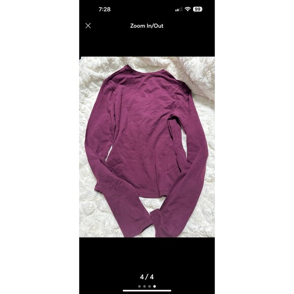 SKIMS COTTON JERSEY LONG SLEEVE T-SHIRT deep berry - Picture 4 of 4